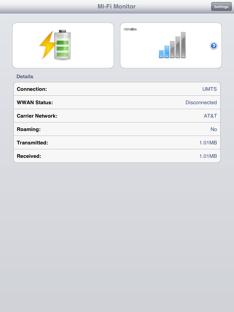 Mi-Fi Monitor iPad screenshot